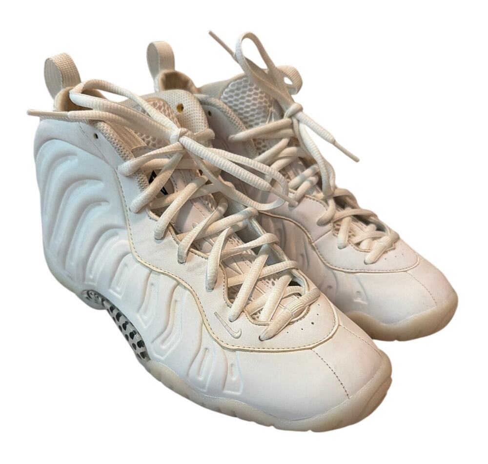 Nike Little Posite One GS Triple White Size 7Y Foamposite HQ1959-100 VNDS No Box